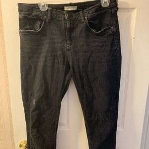 Zara chewed hem black denim